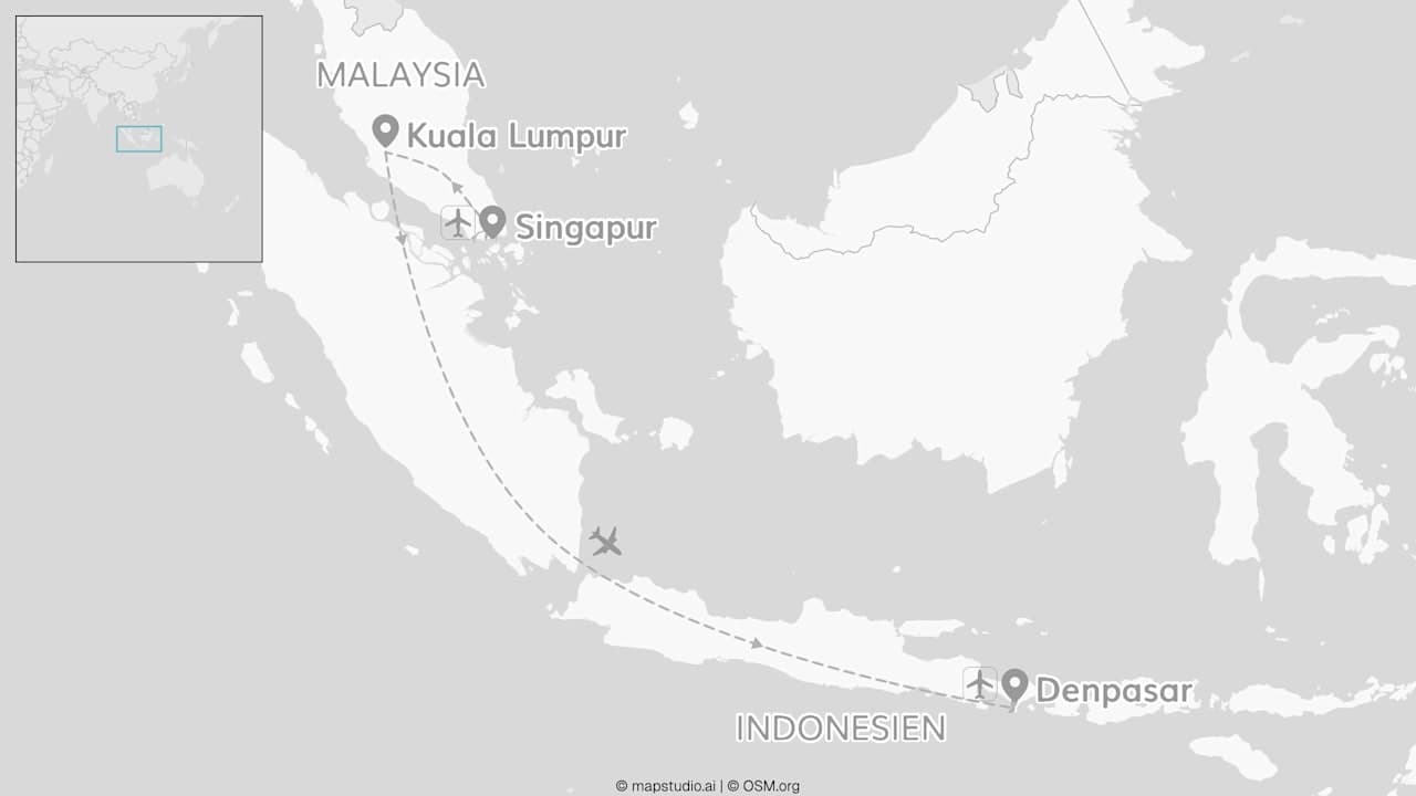 2 for 1 Bali: Länderhopping mit Singapur & Kuala Lumpur