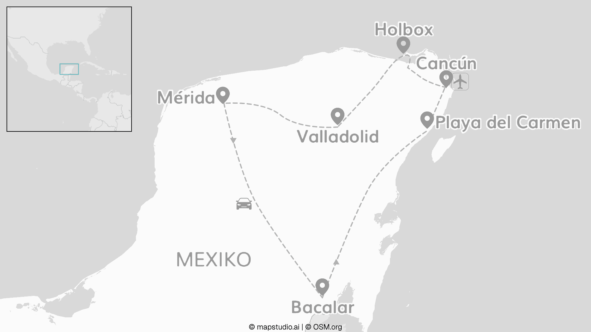 2 for 1 Mexiko Roadtrip: Zu Insel, Cenoten & Maya-Ruinen